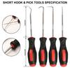 Picking Tool, Pick Tool, Pickup Tool, Precision Hook Set, 10-Piece Set with Storage Pocket, Easy To Carry, Long + Short Pick & Hook Tool, Oil Seal Rem
