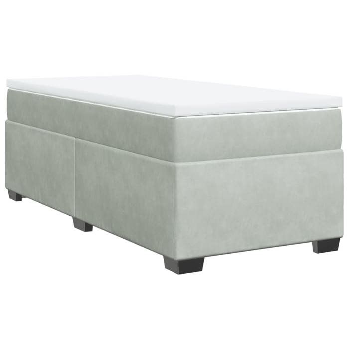 Maison Exclusive - Sommier à lattes de lit et matelas Gris clair 90x200 cm Velours