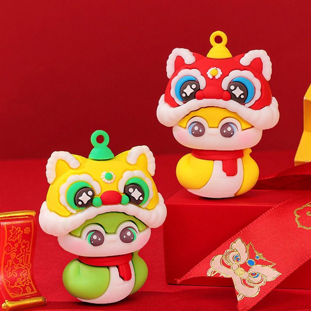 Resin Lucky Snake Key Ring Blessing Chinese New Year Pendant Creative Snake Year Keychain Family