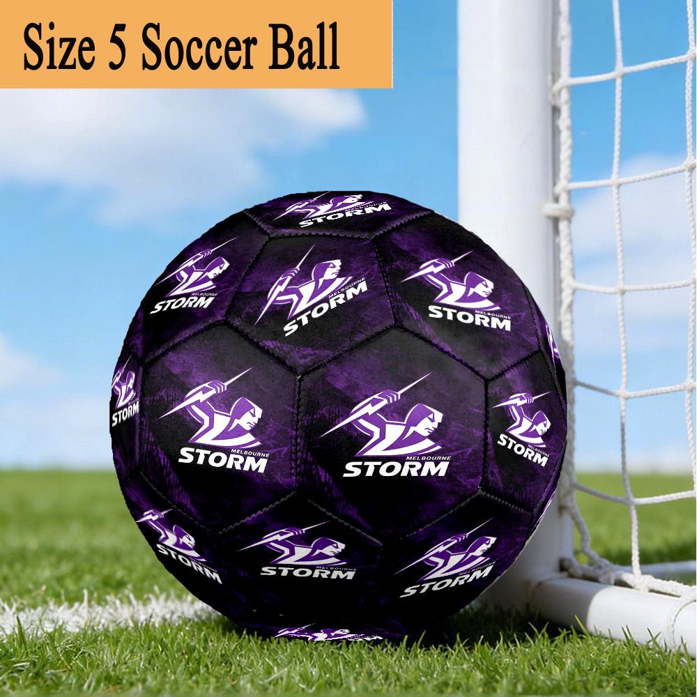 Melbourne Storm Team Size 5 Soccer Ball,Indoor/Outdoor Suitable for Training Matches Tournaments Practice Games Perfect Gift for Fan