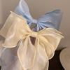 Mesh Barrette Bow Ribbon Hair Clips Sweet Gentle Girly Back Of Head Super Fairy Hairpins Advanced  Headwear Accessories
