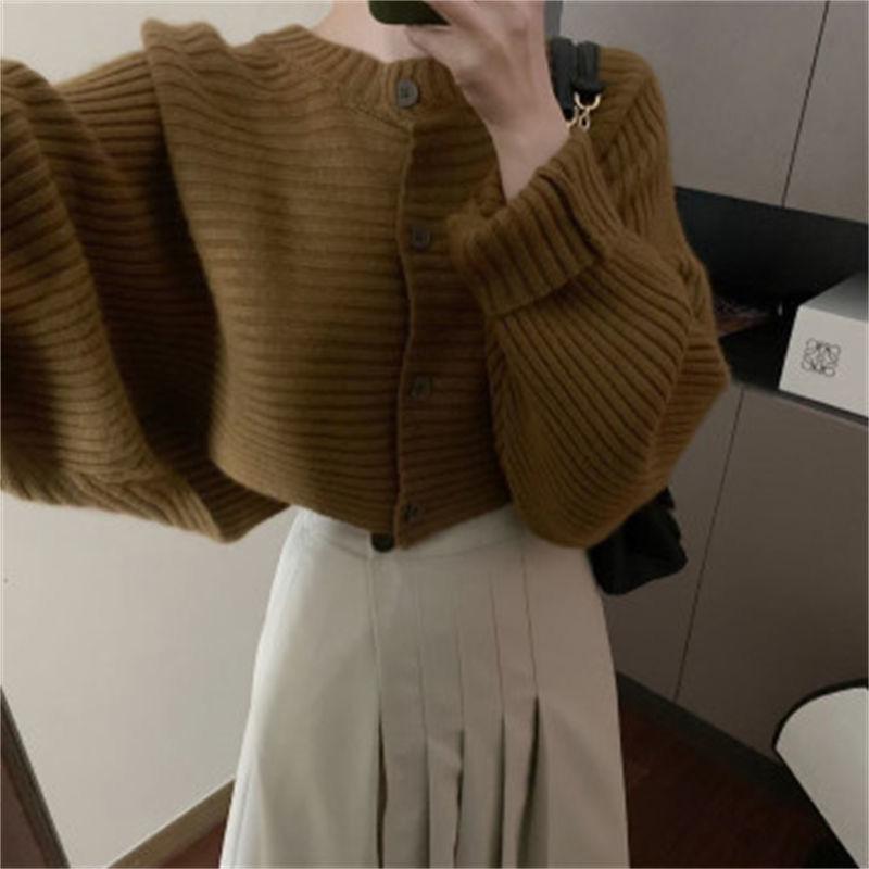 Кардиган, свитер 2023, осень/зима, новая верхняя одежда, высокая мода, вязаный стиль, французский нишевый модный короткий свитер для девочек, женский