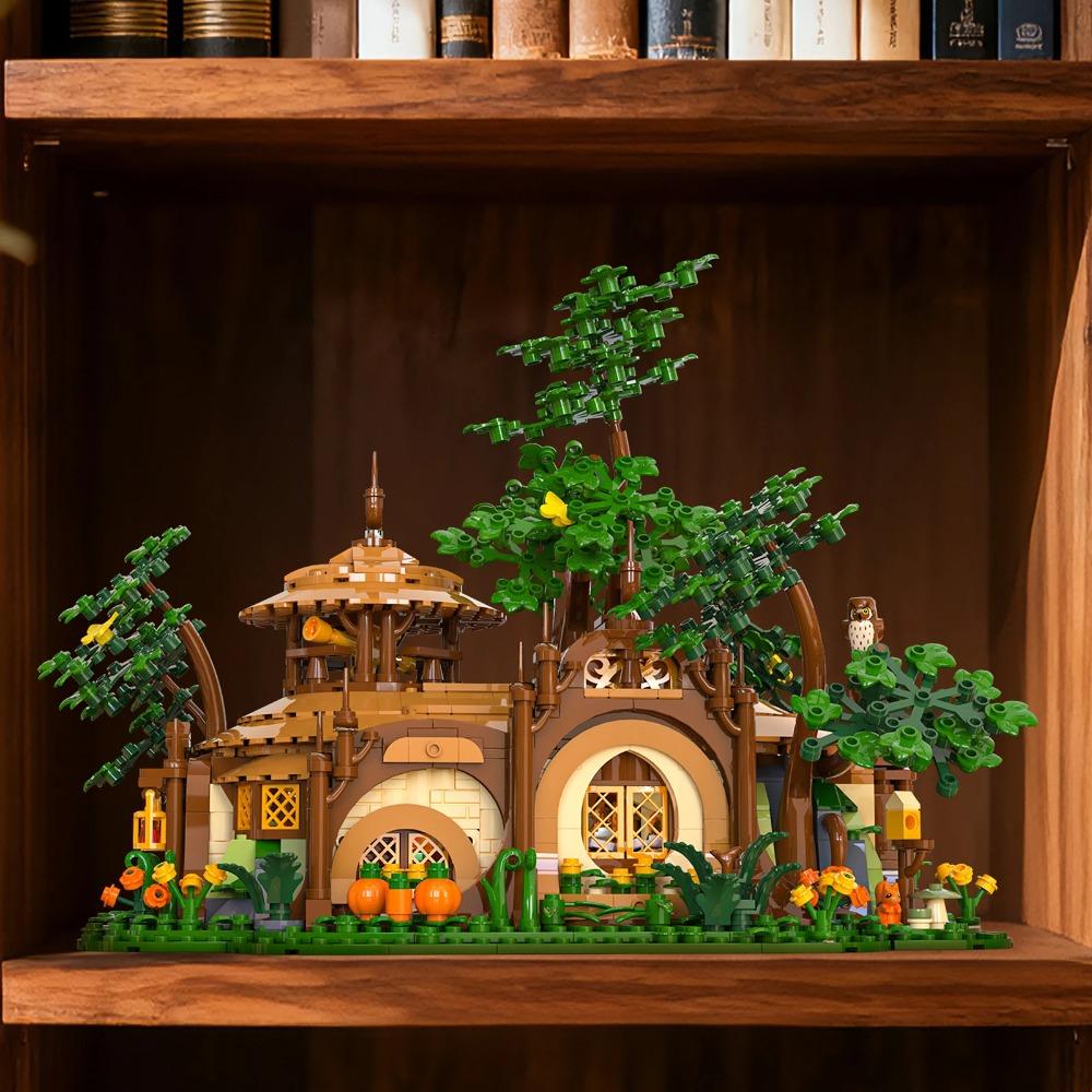 1854 детали Светящийся Лесной Замок Модель для сборки MOC Набор Строительных Блоков, Игрушечное Украшение, Обучающая Игрушка, Подарок на День Рождения для Детей
