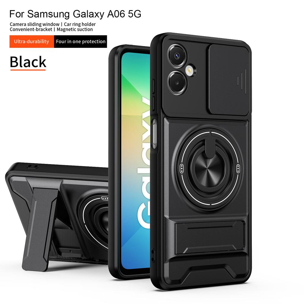 Чехол для Samsung A06 Чехол Galaxy A06 4G 5G Чехол Galaxy M06 F06 Магнитный складной держатель Magsafe Военная броня Защитная крышка для камеры