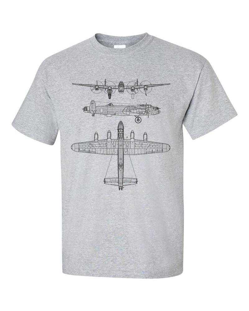 Lancaster Bomber Technical Drawing Blueprint Aircraft RAF WW2 TShirt