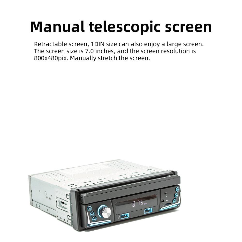 Автомобильный радиоприемник 1Din, мультимедийный MP5-плеер, 7-дюймовая универсальная навигация с Android Auto и Bluetooth, HD-экран, USB TF FM-стерео