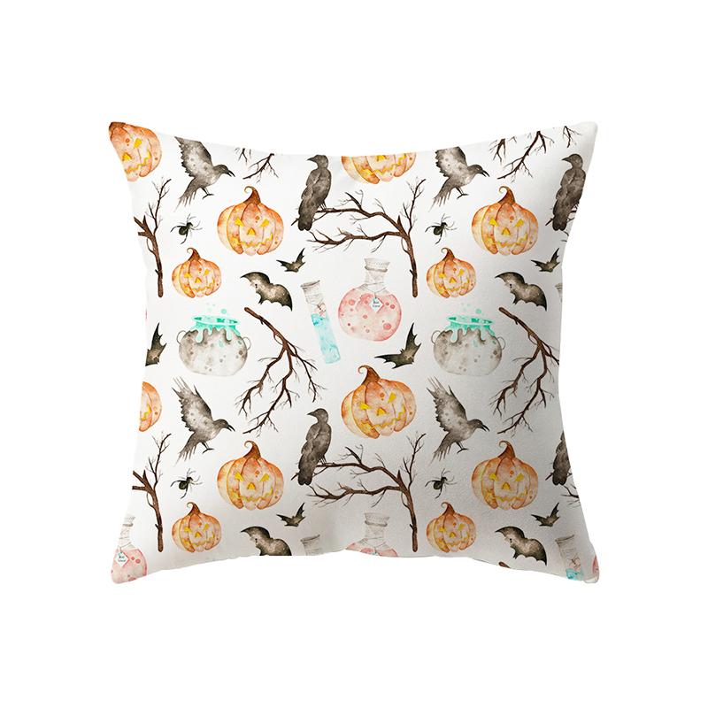 Devil Pumpkin Throw Pillow Cover Halloween Theme Throw Pillow Cover Sofa Chair Bed Cushion Cover Home Decor