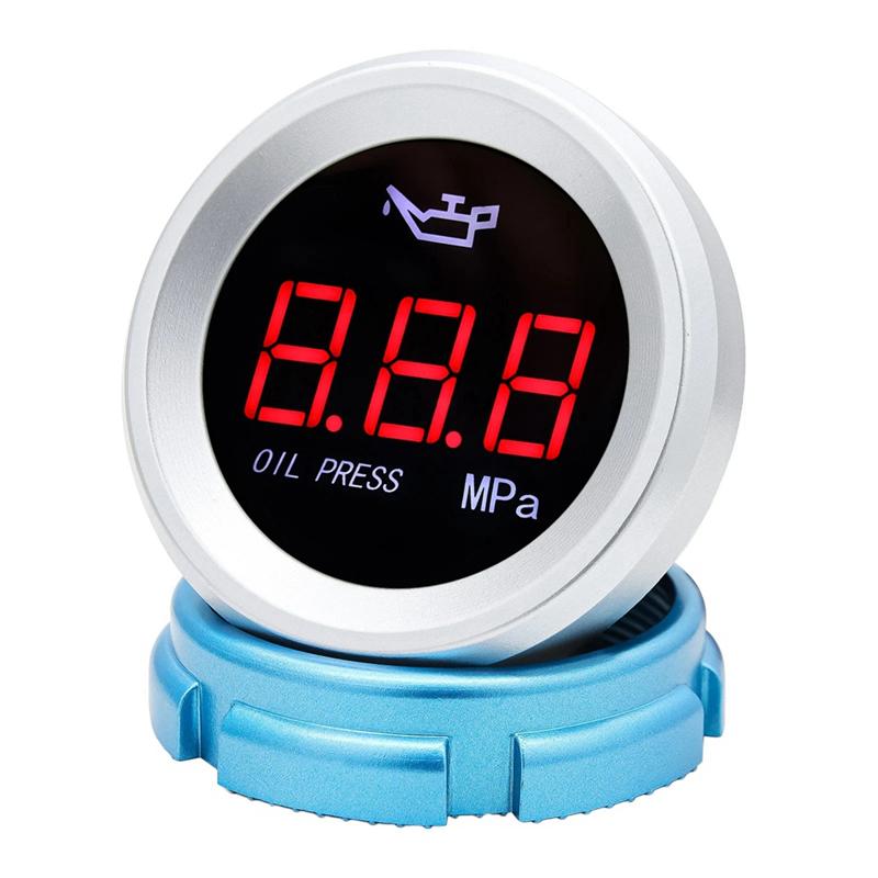 52Mm Oil Pressure Gauge Car Digital Meter LED Display Without Sensor Round Digital Oil Gauge
