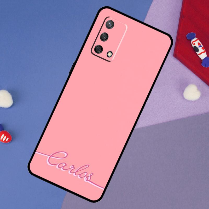 Чехол с персонализированным именем с монограммой для OPPO A98 A78 A58 A18 A96 A76 A16 A15 A17 A77 A5 A9 A74 A94 A52 A72 A53S A54S A57S