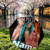Custom Name Personalized Karol G Print Umbrella, Auto Open Close, 8‑Rib Sturdy Frame, Commute Camping Hiking Use, Birthday Gift