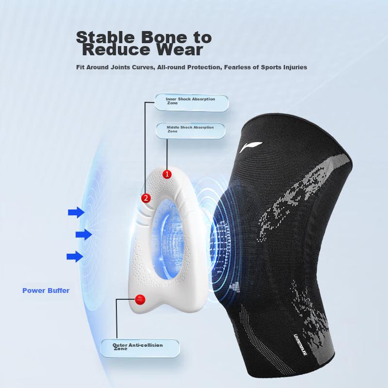 Li-Ning Knee Pads for Sports, Running, Men's Basketball, Meniscus Protection, Men's Badminton, Hiking, Soccer, Knee Guards And Protective Gear