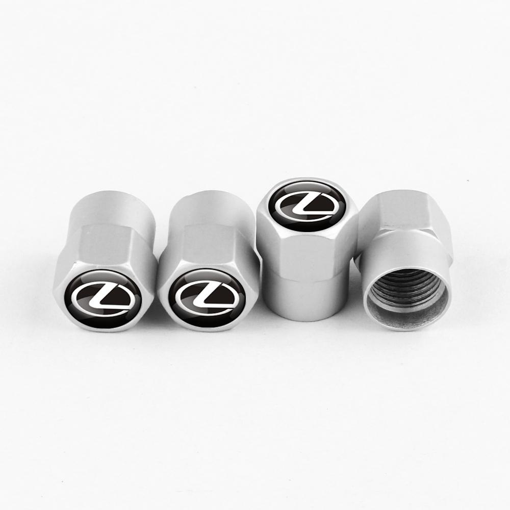 4Pcs Aluminium Car Wheel Tire Valve Cover Dust-proof Decorative Caps Accessories For Lexus RX350 IS250 IS350 GX460 ES350 GS350CE7