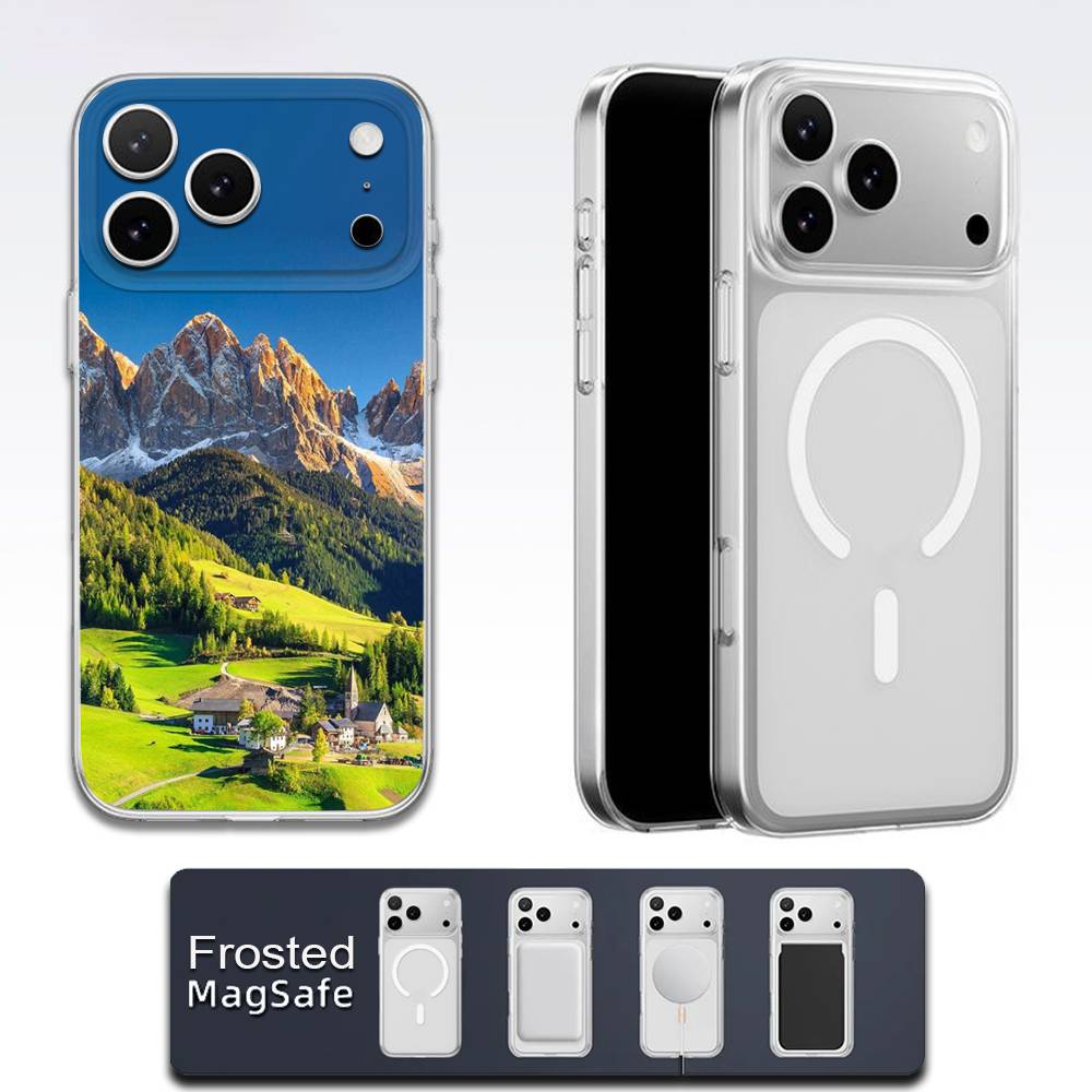 Чехол для телефона с изображением пейзажей Швейцарских Альп для iPhone 17,16,15,14,13,12,11,Pro,Max,Plus,E,Air,Mini Magsafe Прозрачный