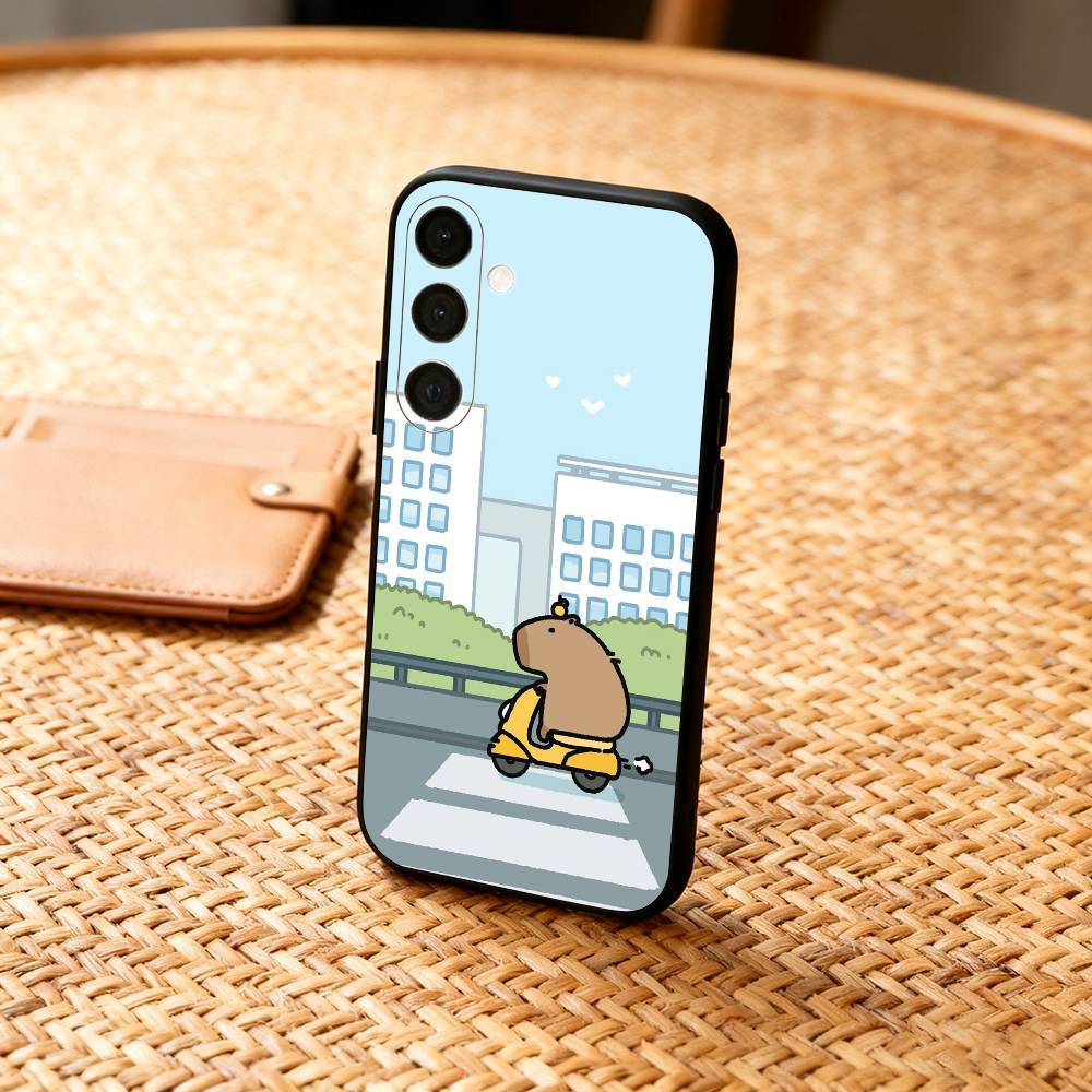 H-Счастливая C-Милая Капибара Мультяшный Чехол Для Телефона Samsung A73,72,71,A52,51,40,41,A22,A32,31,A13, Мягкий Черный Корпус