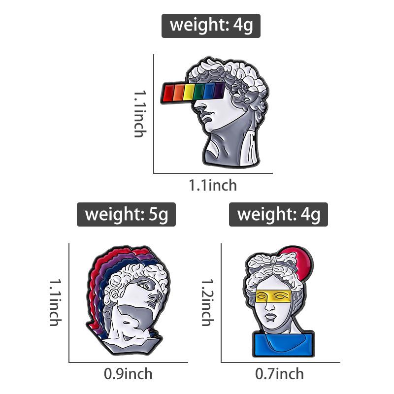 Art Sculpture Head Enamel Pins Custom Creative Celebrity Brooches Lapel Badges Clothes Funny Jewelry Gift for Friends