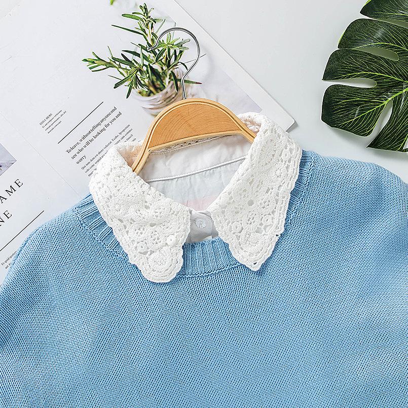 2023 Lace Fake Collar Women Blouse False Collar Ladies White Lapel Detachable Collar Female Decorative Removable Sweater Collar