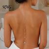 Adjustable Body Chain Rhinestone Waterdrop Back Chain, Bridal Wedding Backless Dress Backdrop Thin Waist Necklace, Sexy Jewelry for Women