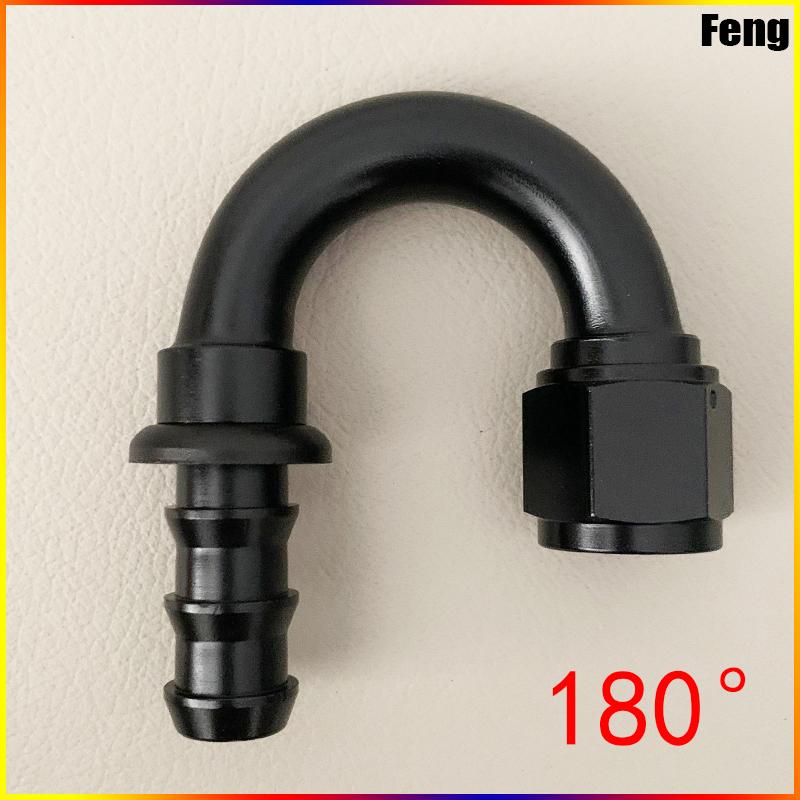 Universal Push-on Hose End Fittings Fuel Oil 0 45 90 180 Degree Cooler Hose AN4 AN6 AN8 AN10 AN12 Connection Adapter
