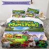 3pcs My Singing Monsters1 pattern bedding set duvet cover set includes duvet cover &pillowcases, perfect all season bedroom decoration & gift