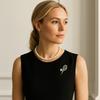 Zinc Zinc Alloy Enamel Metal Clothes Pin Zircon Gold Brooch Fashion Tennis Racket Brooch  Gift