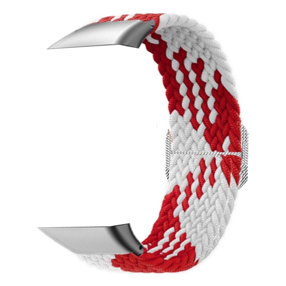 For Oppo Watch Free Replacement Strap Braided Elastic Fabric Watch Band with Silver Connector