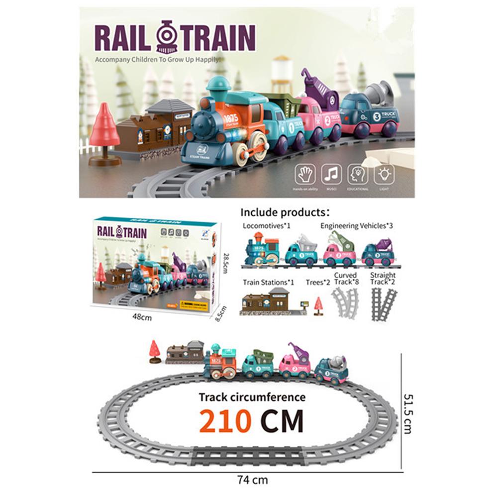 Train Set Electric Train Toys With Lights Sound Magnetic Connection Track Car Toys Train Track Toys Gifts For Kids