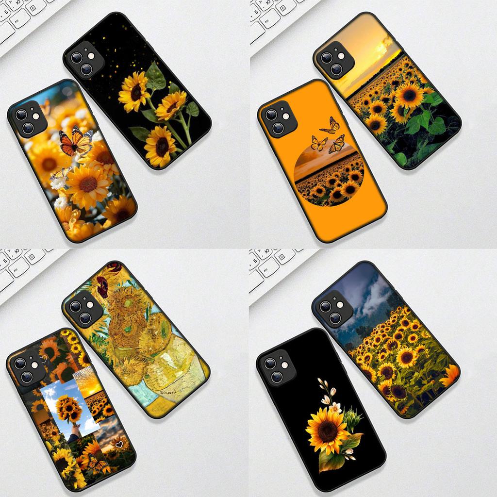 Cover for Samsung Galaxy S22 S21 S20 Fe Ultra S9 Plus + A13 A22 M21 M31 M55 M15 Protective Phone Case With Sunflower Flower