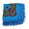 Ethnic Style Women Floral Printed Fringed Russian Square Scarf