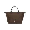 Longchamp Le Pliage Green Логотип Контрастный Дизайн Нейлон Сумка-пельмень Средняя Женские Сумки-тоут Мокко-Коричневый 1623919002