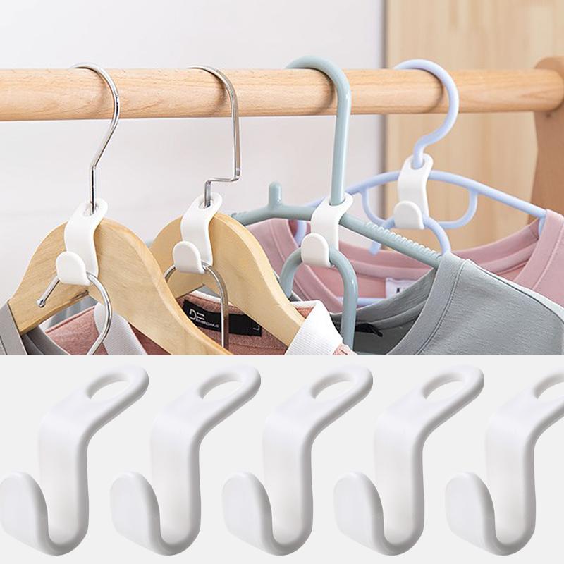Multi-function Wardrobe Space-save Stack Hanger Hook Coat Hook Plastic Closet Stack Hanger Rack Bedroom Storage Organizer
