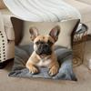Vikama French Bulldog Realistic-Style Pillowcase Soft Comfortable Smooth Sofa Decor Cute Pet-Themed Home Cushion Cover