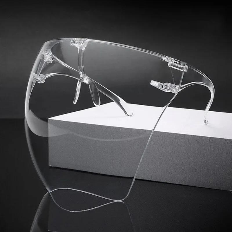 2pcs Protective Faceshield Glasses Sunglasses Transparent Anti-fog Anti-splash Protective Mask Full Face Covered Safety