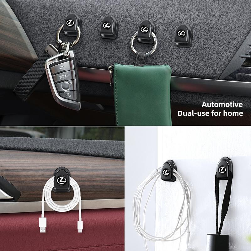 2/4Pcs Car Self Adhesive Mini Storage Hooks Accessories For Lexus FSPORT LBX NX RX 350h 450h ES UX 300e GS GX IS LS LX CT LC RC