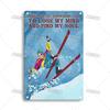 Металлическая табличка ArtisianSkiing Artisian Skiing - Спортивная жестяная табличка для сноуборда/санок, Декор стены гаража/бара