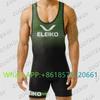 Mens Compression Wrestling Singlet With Heat Transfer Print Training Gym Fitness Wear