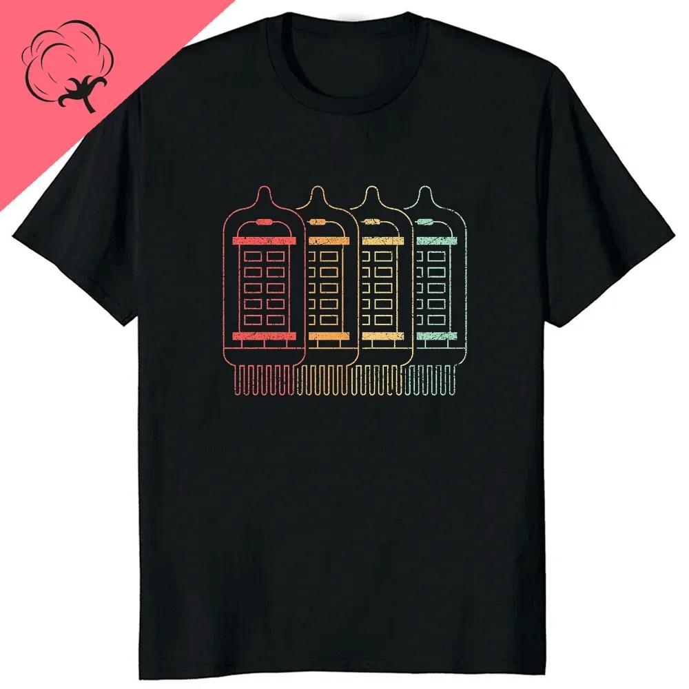 Vintage VU Meter Sound Engineer Analog Electronic O-Neck Cotton T Shirt Men Audio Engineer Recording Studio Funny Tshits Men Top