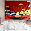 1PC Elmo And Cookie Sesame Friends Tapestry Accessories Playroom Tapestry, for Bedroom,Livingroom, dormitory Room Wall Decor Fan Birthday Gifts