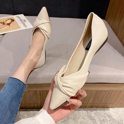 Модные туфли в стиле Commuter Style с плоским дном и острым носком, женские, новинка 2024 года, универсальные повседневные женские туфли, простые модные туфли Doudou