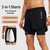 Men's Quick-Dry Anti-Embarrassment Sports Shorts with Moisture-Wicking Two-in-One Liner