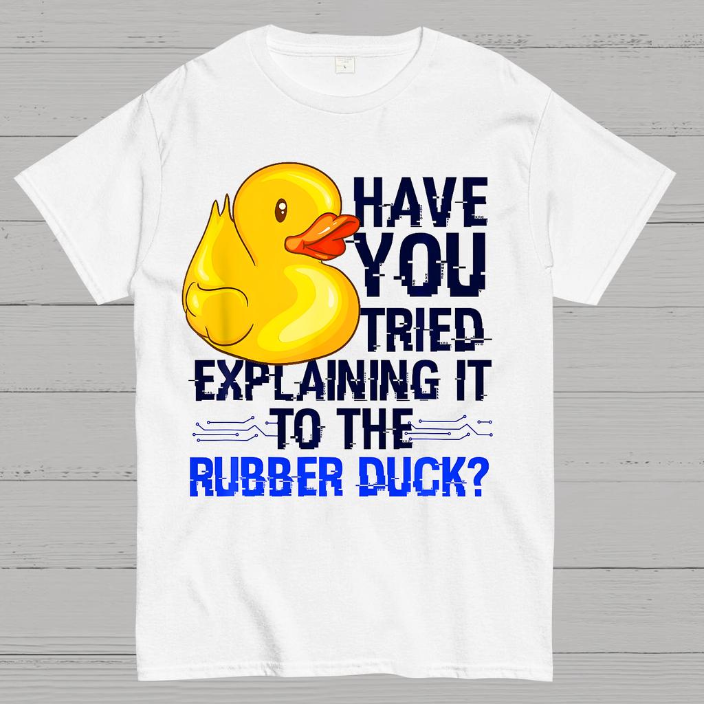 Funny Programmer - Rubber Duck Debugging Cotton Summer Casual Cool Loose T-Shirt