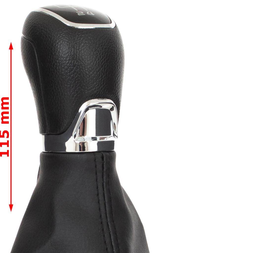Skoda Octavia II 07-14 gear shift knob BLACK ABS + gaiter with frame 5 SPEEDS