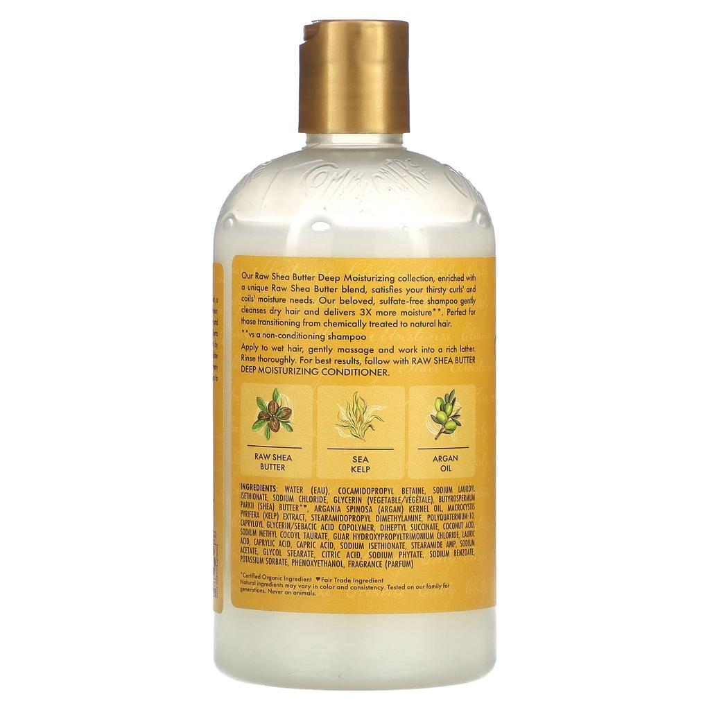 SheaMoisture Raw Shea Butter, Moisture-retaining Shampoo, 13 Fl Oz (384 Ml)