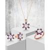 Комплект ювелирных изделий из стерлингового серебра 925 пробы с перламутровым фиолетовым цветком лотоса