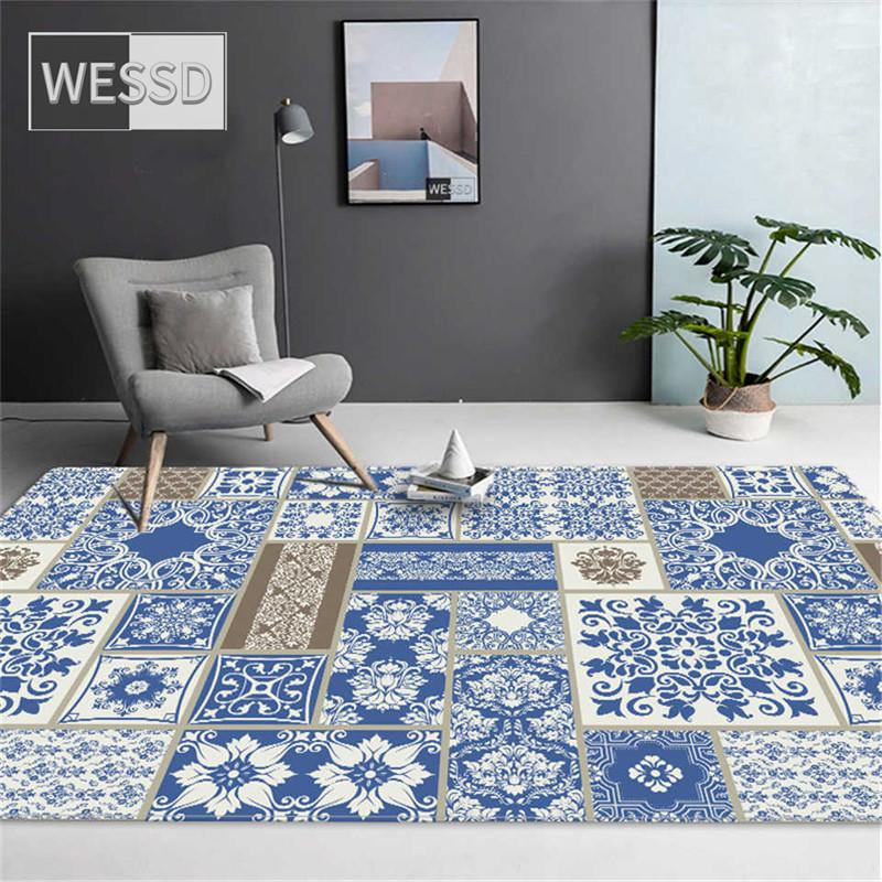 Коврик в этническом стиле в стиле ретро, ​​ковер с геометрическим клетчатым принтом, большой коврик для журнального столика, ковер для гостиной, спальни, большой коврик для кухни