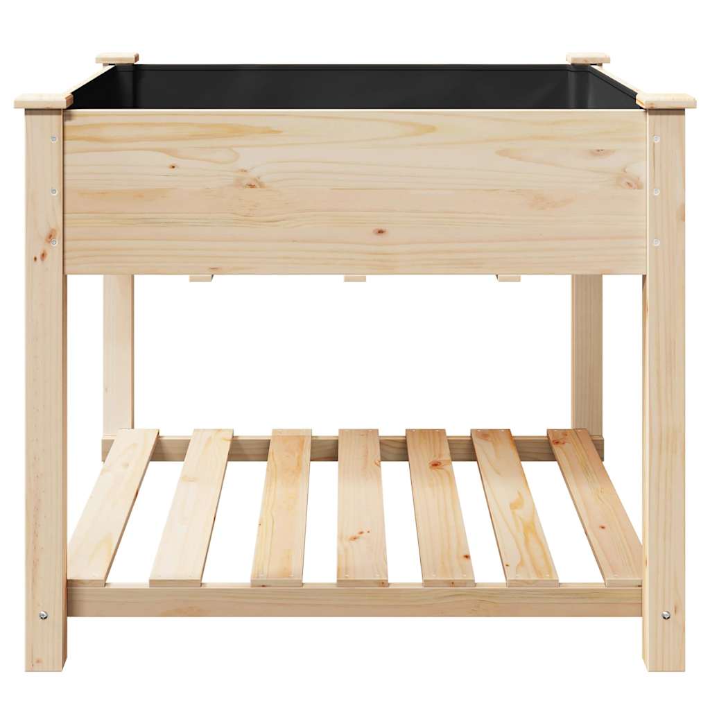 Garden Planter with Shelf Beige 90 x 90 x 76.5 cm
