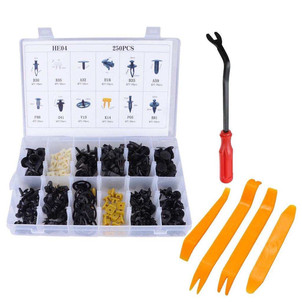 Box of 250 Snap Fasteners for Nissan & Toyota Mudguards & Hood Insulation (HE04).