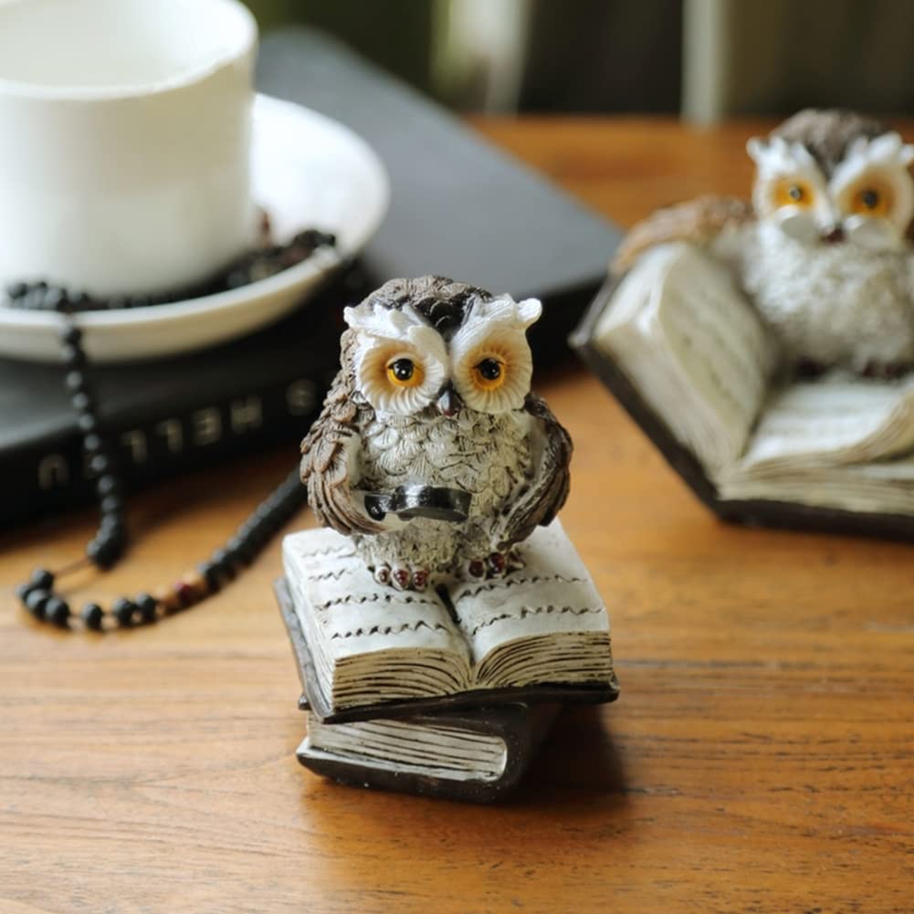Фигурка совы HIGHAWK, Животное-талисман, Милое мини-украшение для входа, Декор из смолы, Набор из 2 шт., Маленькие совы
