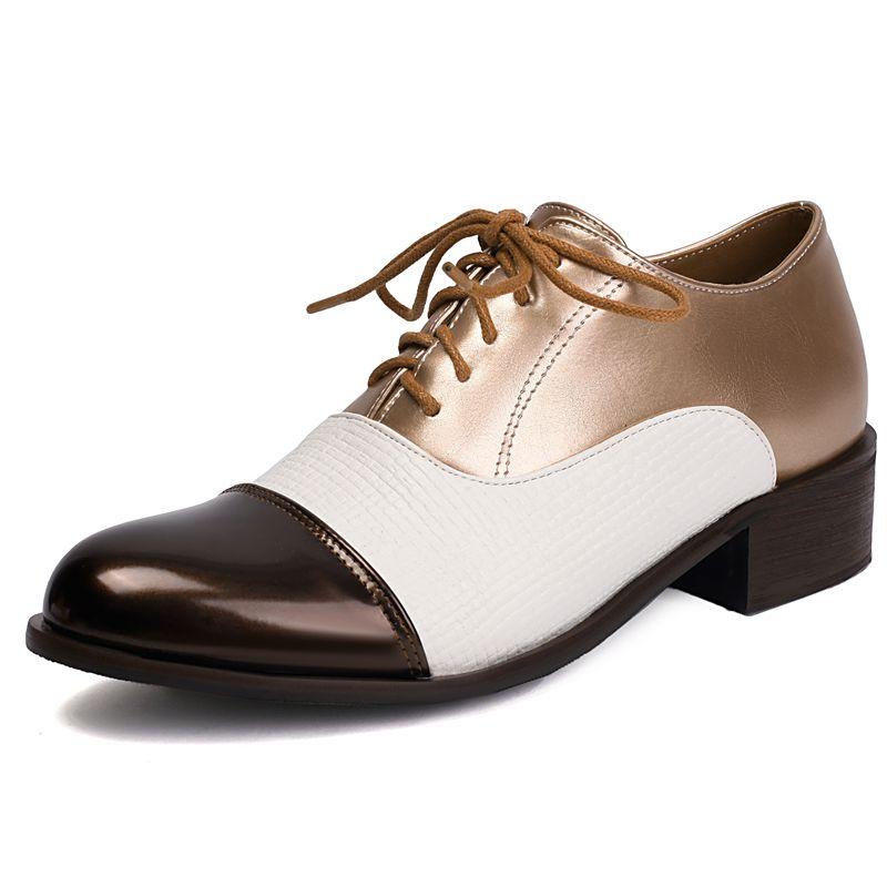 2025 Leisure Female Pumps Round Toe Lace Up Mixed Color Block Heels 3.2cm Large Size 45 46 47 48 Fashion Daily Shoes