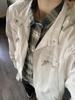 Унисекс washed canvas Harrington куртка с воротником-стойкой и множеством карманов