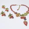 Европейский и американский ретро-стиль, позолоченный, цвет тропических фруктов, прозрачный набор ожерелья и серег